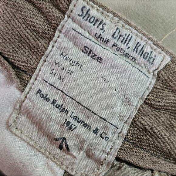 VTG Polo Ralph Lauren Drill Khaki Short 36 Cargo Utility Canvas Y2K Military - Picture 6 of 11